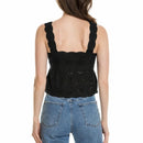 NWT The Kooples Black Embroidered Eyelet Peplum Tank FR 2 US Medium