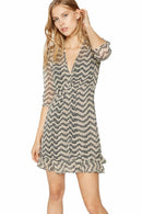 NWT The Kooples Jasmine Print Silk Wrap Dress Black Beige Floral Size 1 US XS-S