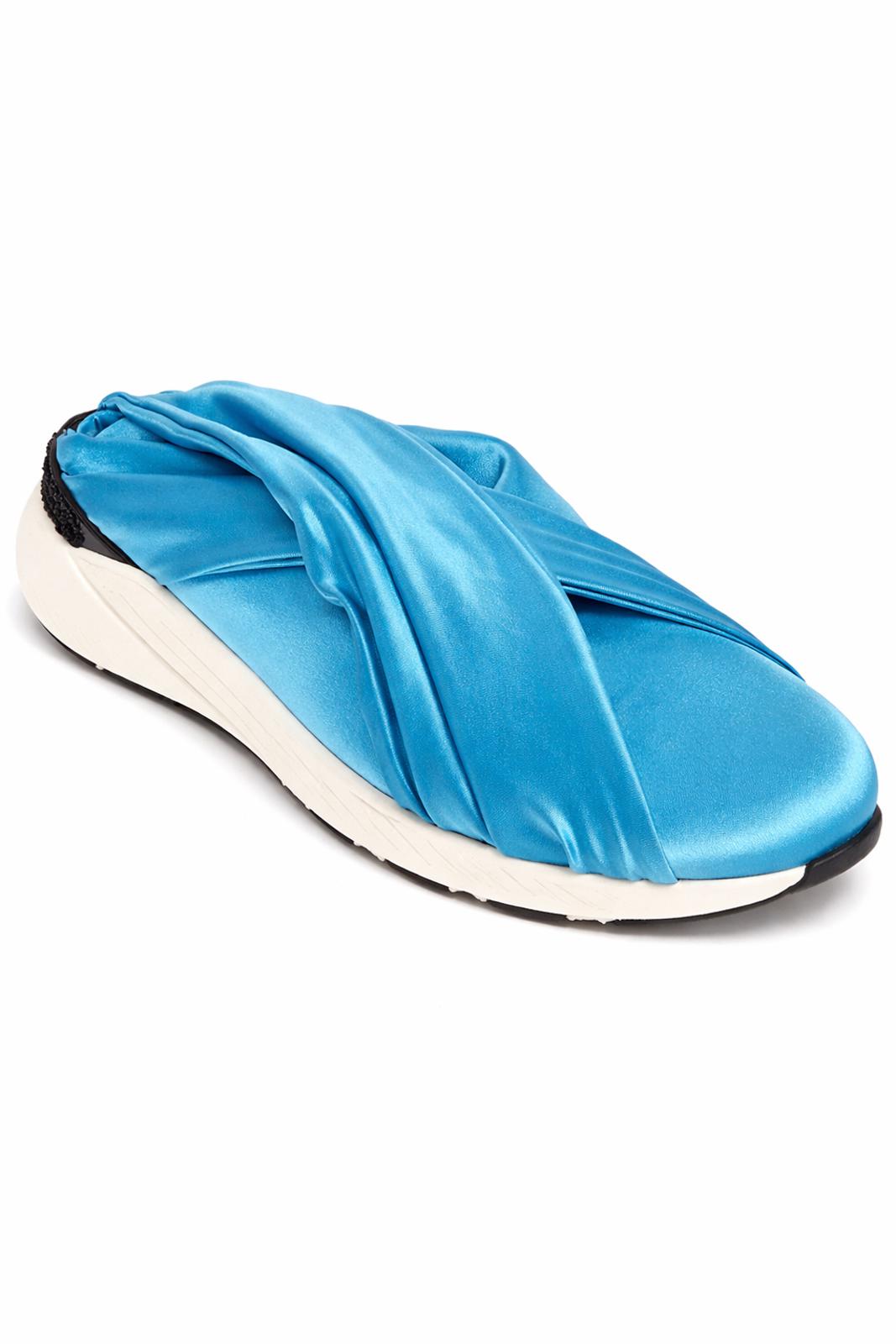 Casadei Satin Stretch Slip-On Women's Sneakers Blue Size US 6 EU 36 NWB $600