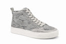 DKNY Rivka Lace-Up High Camo Canvas Silver Sneakers Women’s Size 8.5 NWB