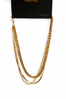 NWT nOir Gold Tone Multi Chain Necklace