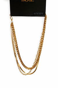 NWT nOir Gold Tone Multi Chain Necklace