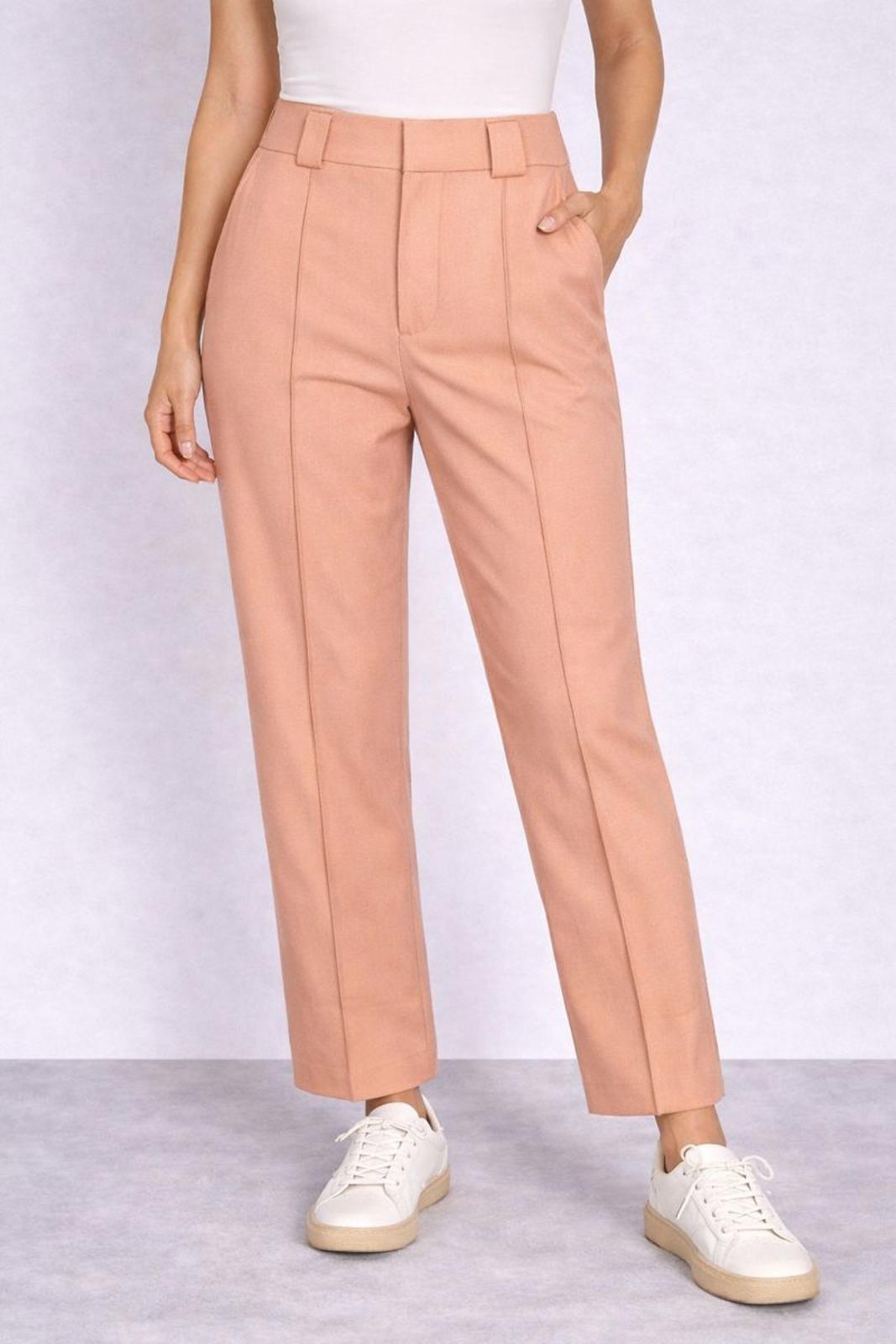 NWT Halara High-Waisted Full Length Straight Leg Pants, Peach Size Small
