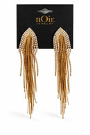 NWT nOir Jewelry Gold Tone and Rhinestone Dangle Earrings