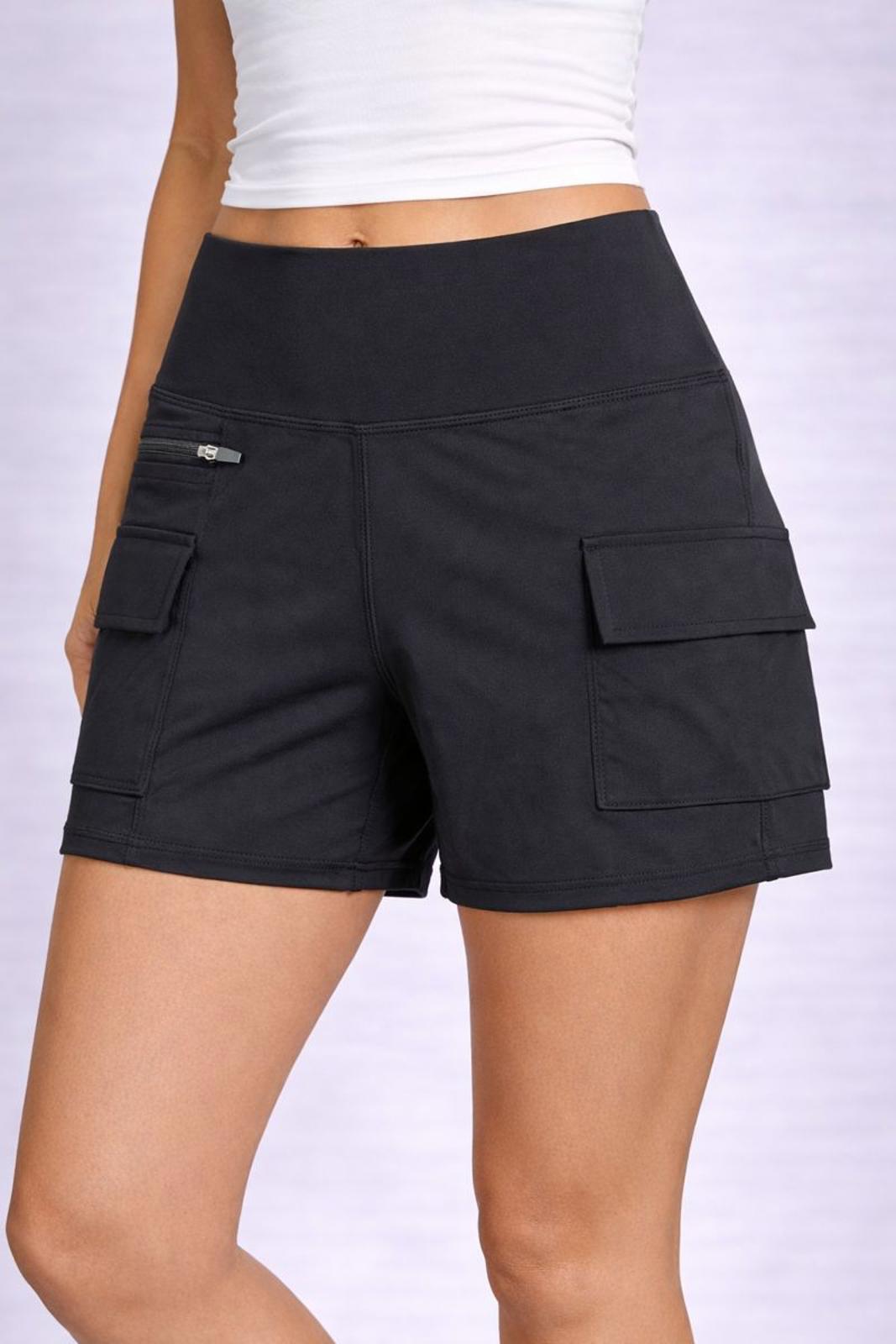 NWT Halara Black Cargo Athletic Shorts with Zipper Pocket Women's Size XS