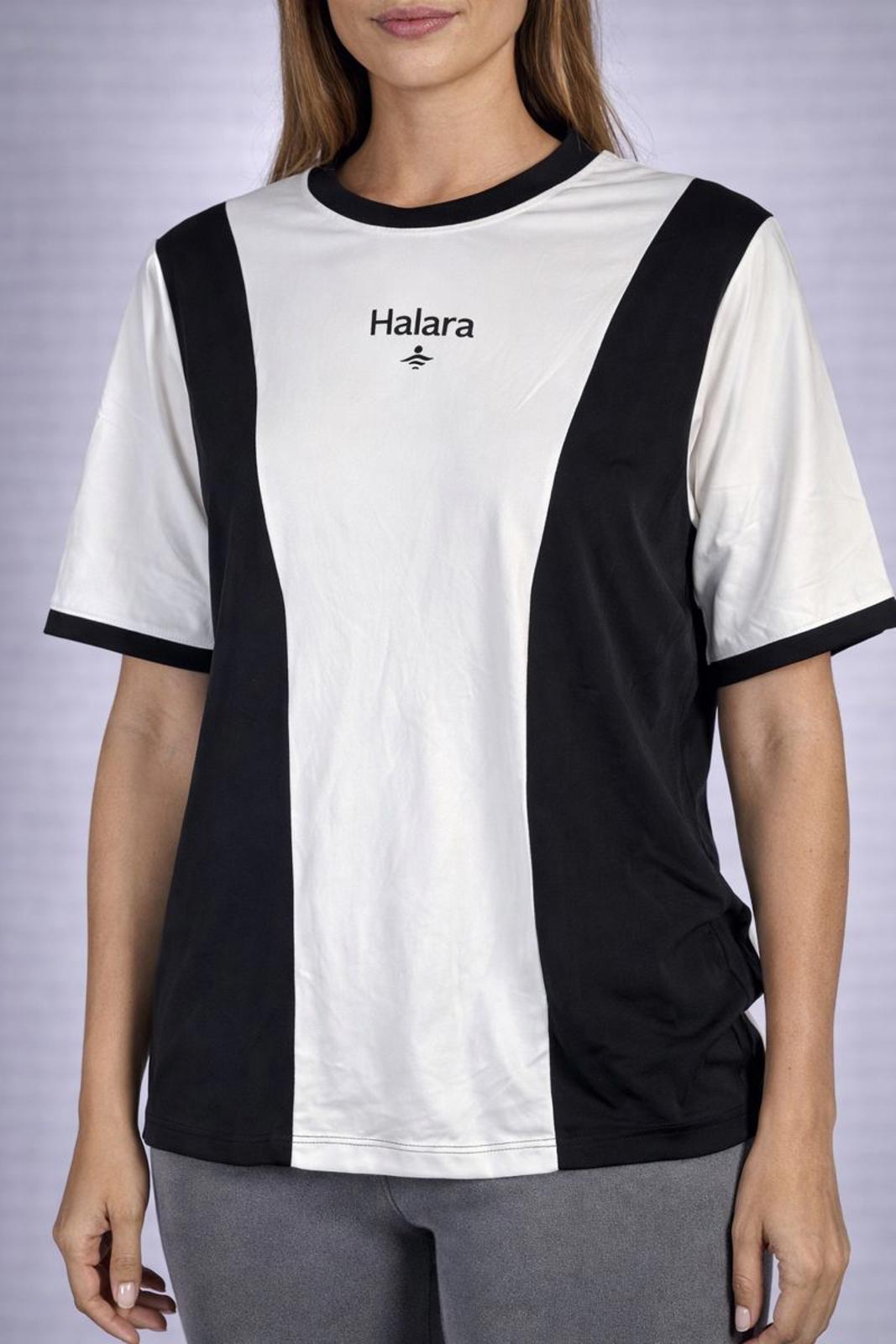 NWT Halara Colorblock Performance Short Sleeve Top – Black/White Size Small