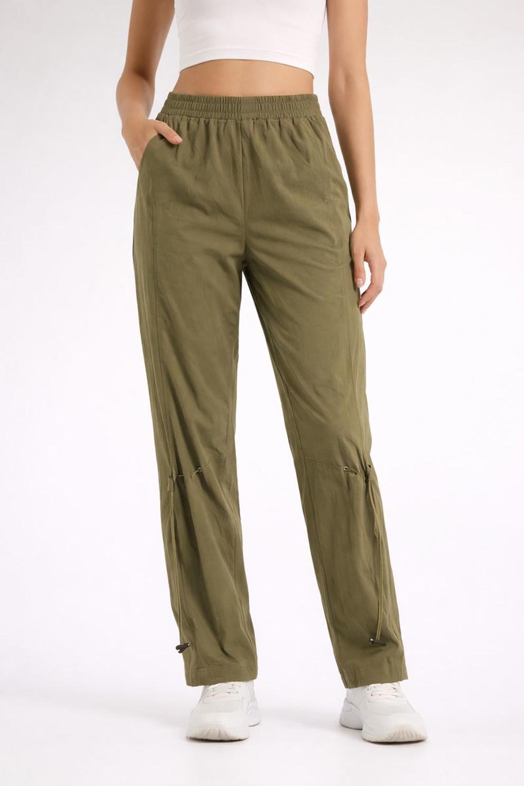 NWT Halara Olive Green Elastic Waist Drawstring Ankle Pants Size XL