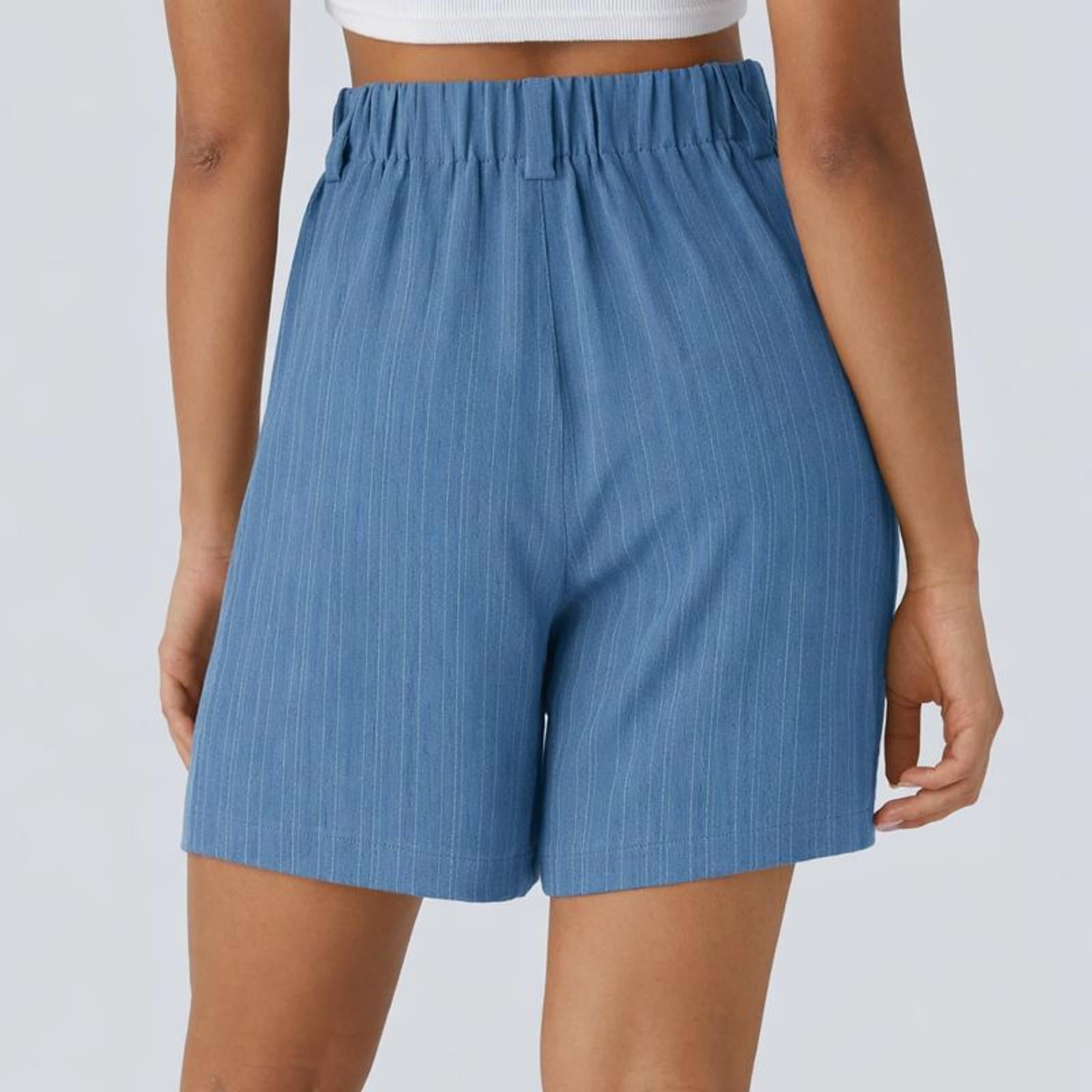 NWT Halara High Waisted Pocket Wide Leg Casual Linen-Feel Bermuda Shorts Size XS