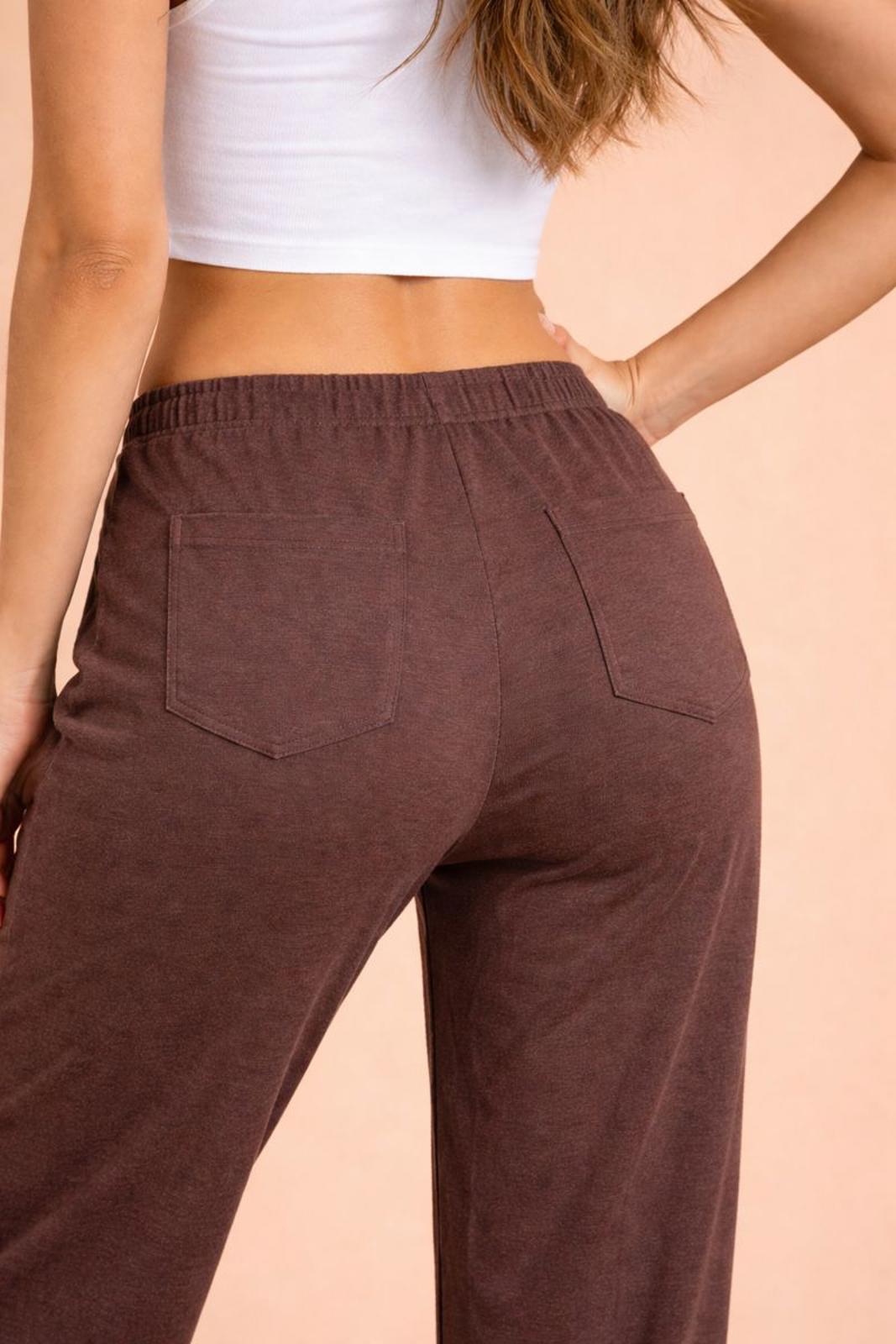 NWT Halara Women's Brown Casual Lounge Pants with Drawstring Waist Size Small