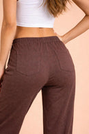 NWT Halara Women's Brown Casual Lounge Pants with Drawstring Waist Size Small