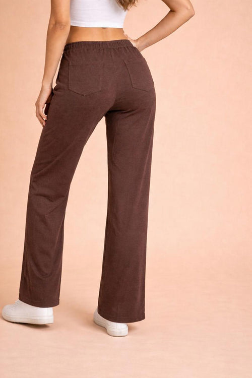 NWT Halara Women's Brown Casual Lounge Pants with Drawstring Waist Size Small