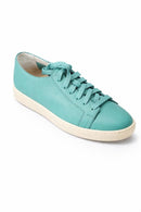 Santoni Teal Pebbled NWB Leather Low-Top Sneakers Women’s US 6 Luxury Designer