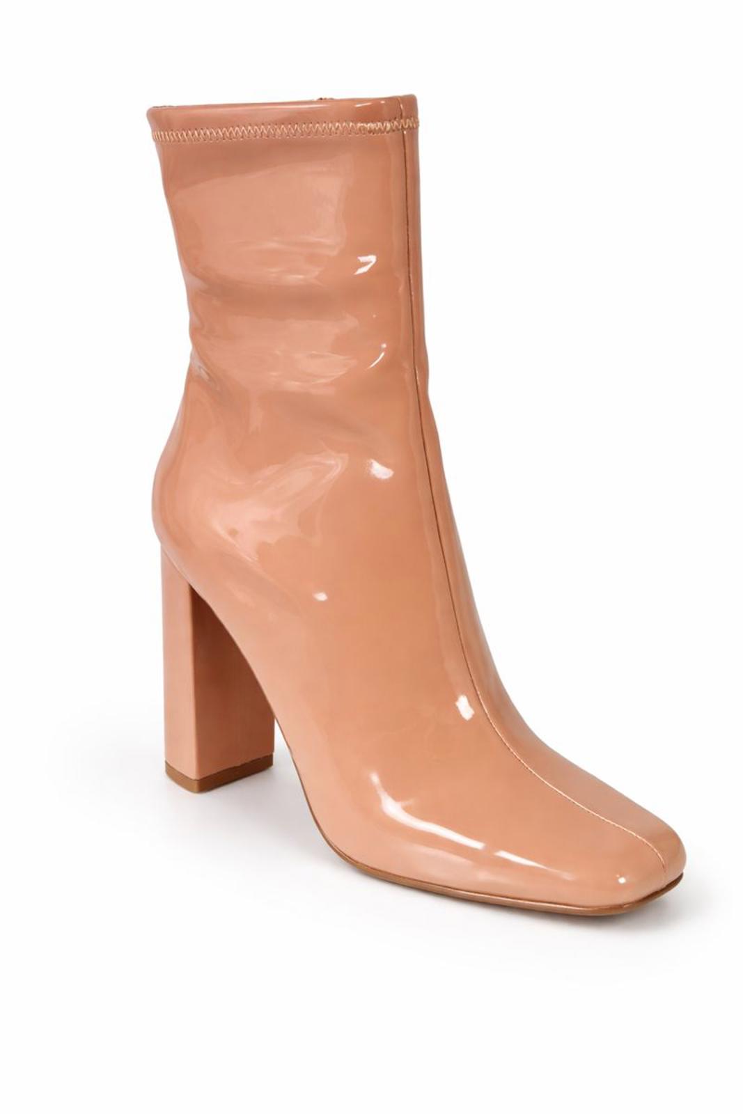 NWB Steve Madden Fulton Camel Patent Square Toe Mid-Calf Boots Size 8.5