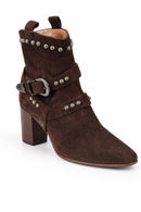 NWB Twin-Set TEXANO Dark Brown Suede Western Ankle Boots Size 5 Luxury Designer