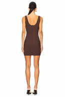 NWT Elliatt Nola Party Dress Brown Sleeveless Bodycon Mini Dress Size Large