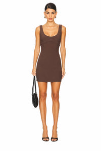 NWT Elliatt Nola Party Dress Brown Sleeveless Bodycon Mini Dress Size Large