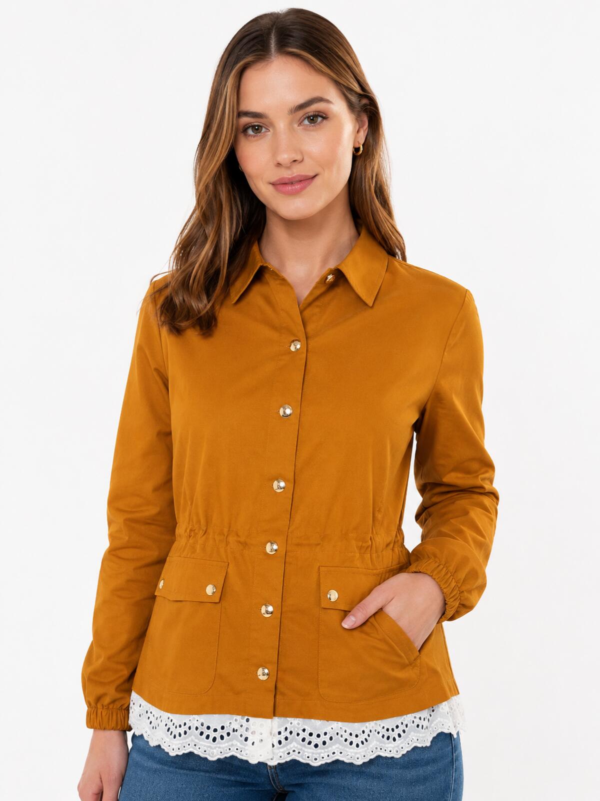 NWT C. Wonder Christian Siriano Honey Ginger Jacket Eyelet Hem Size Small