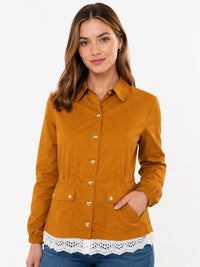 NWT C. Wonder Christian Siriano Honey Ginger Jacket Eyelet Hem Size Small