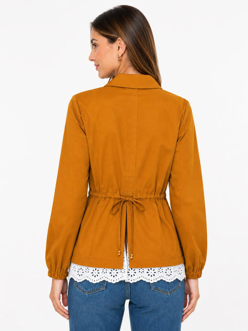 NWT C. Wonder Christian Siriano Honey Ginger Jacket Eyelet Hem Size Small