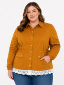 NWT C. Wonder Christian Siriano Honey Ginger Jacket Eyelet Hem Size 1X