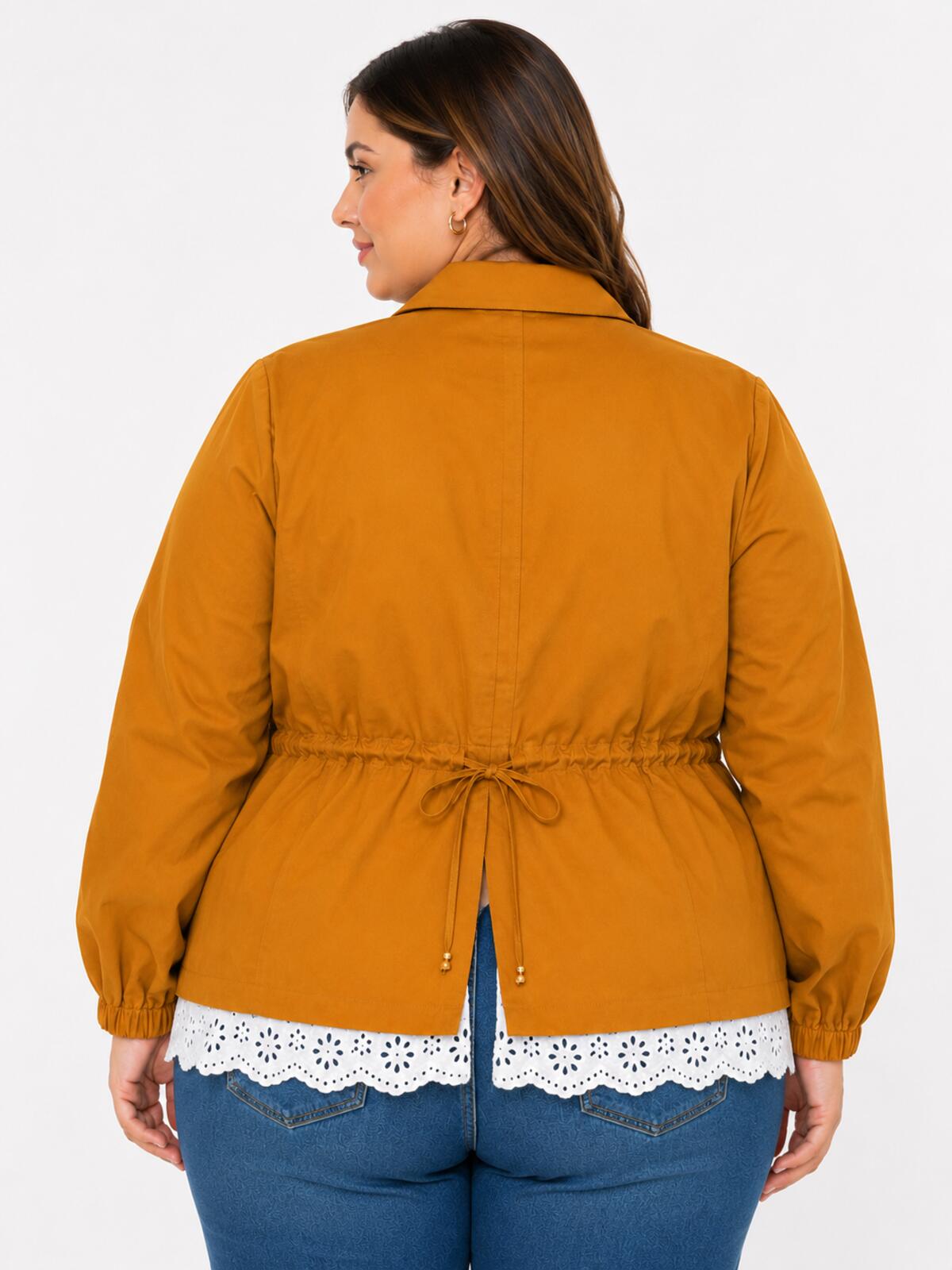 NWT C. Wonder Christian Siriano Honey Ginger Jacket Eyelet Hem Size 1X