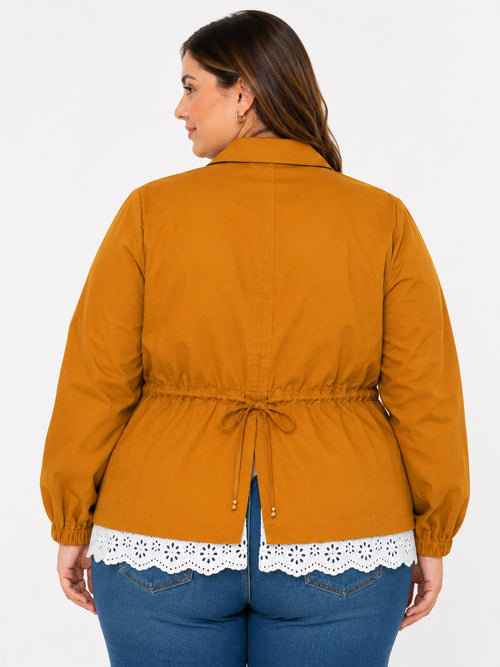 NWT C. Wonder Christian Siriano Honey Ginger Jacket Eyelet Hem Size 1X
