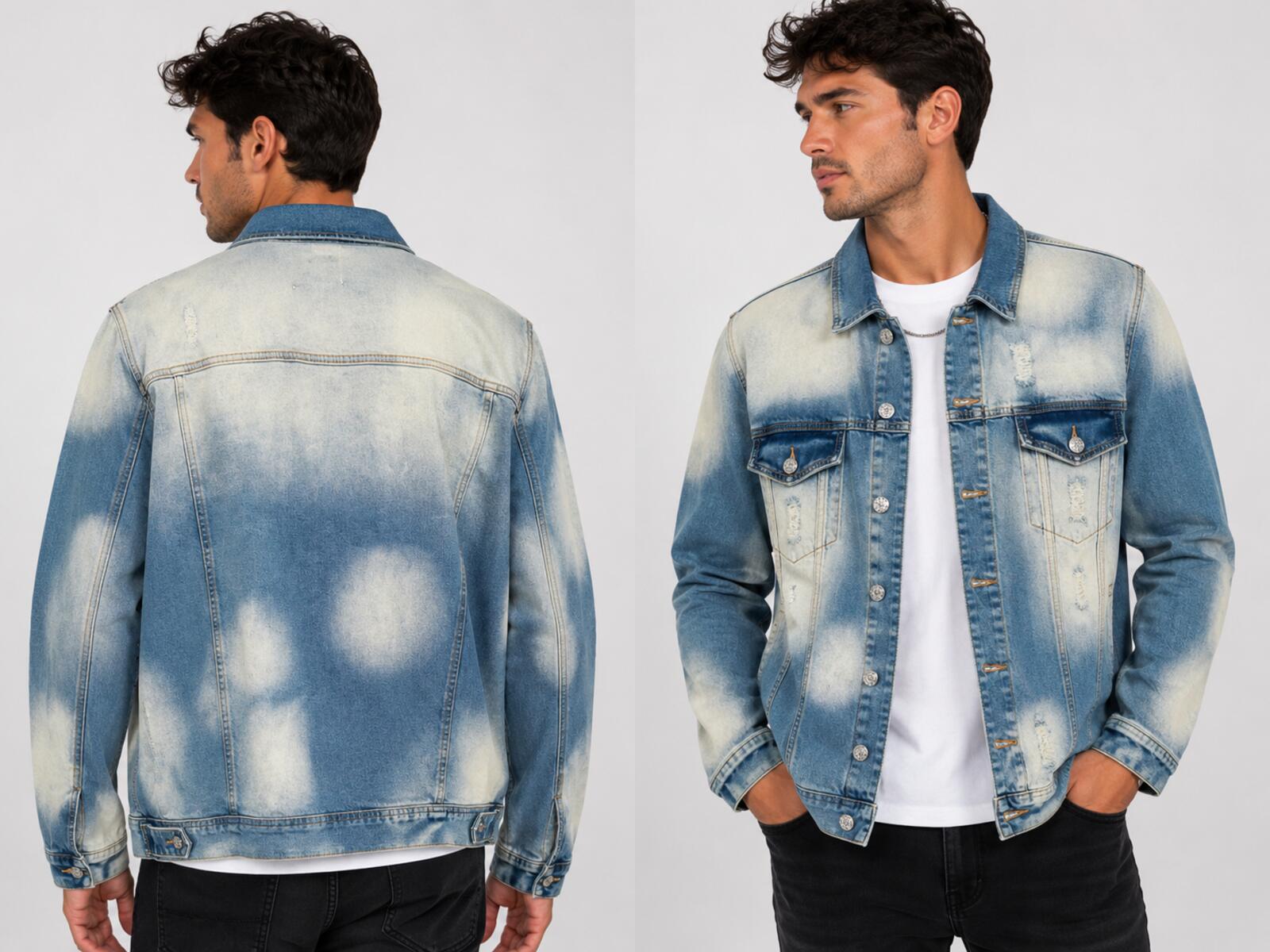 Rockstar Original Thrashed Distressed Denim Jacket Light Wash Men's XXL