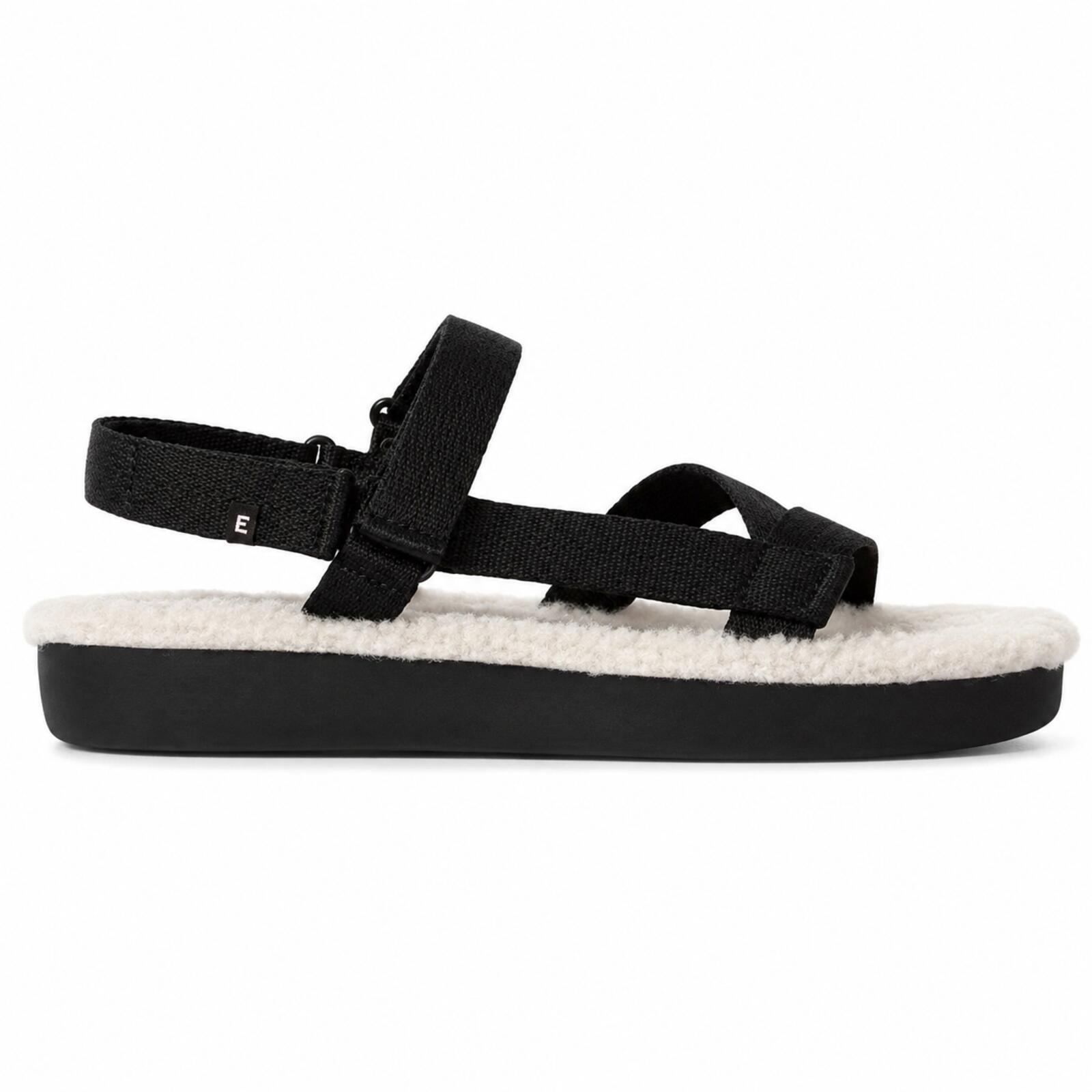 NWB Everlane The ReNew Teddy Sport Sandal Black/Cream Women's Size 7