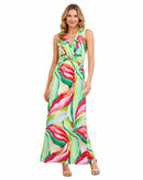 NWT Jessica Howard Sleeveless V-Neck Knot Front Maxi Dress Size 6