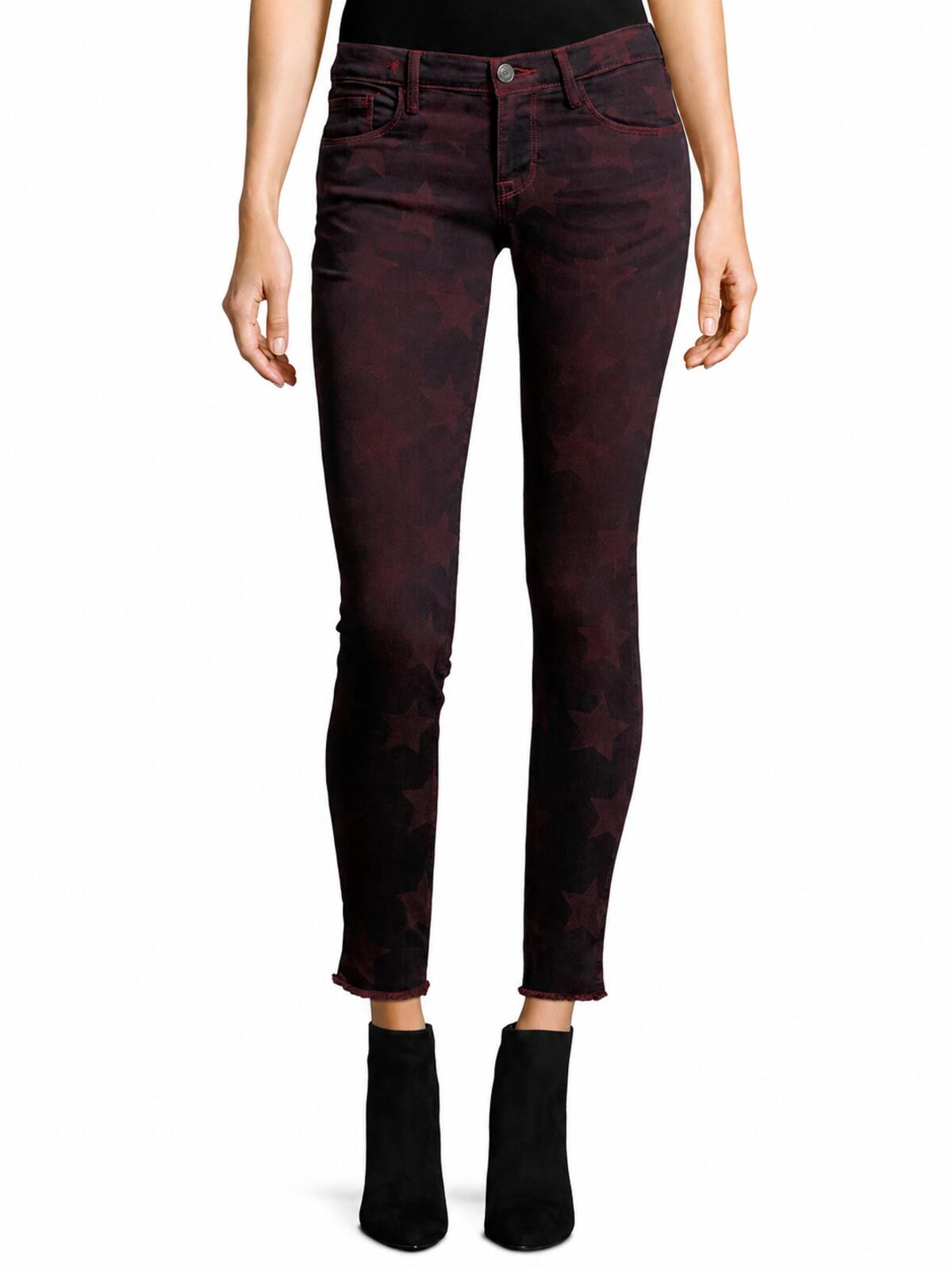 NWT Etienne Marcel Red Star Print Skinny Jeans Size 26