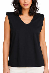 NWT BlankNYC Might Be Right Padded Shoulder Muscle Tank Black Size Small