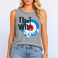NWT Chaser The Who Graphic Muscle Tank Top Gray Sleeveless Band Tee XS