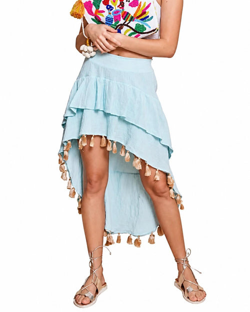NWT Guadalupe Design Angelie High Low Skirt In Mint Size M
