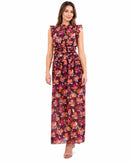 NWT Vince Camuto Floral Ruffle Maxi Dress Size 4