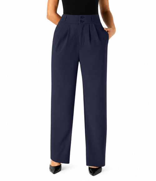 NWT Halara High Waisted Zipper Pocket Shirred Straight Leg Work Pants Size Large