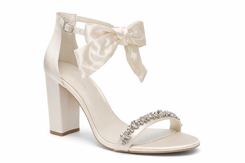 Oleg Cassini Melania Bow Rhinestone Heel Ivory Women's US Size 7 NWB