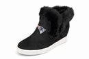 New England Patriots Faux Fur Wedge Sneaker Boot Black US 8 / EU 39 NWB