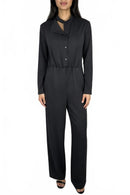 NWT Halara Cutout Neck Long Sleeve Wide Leg Jumpsuit Black Size Small