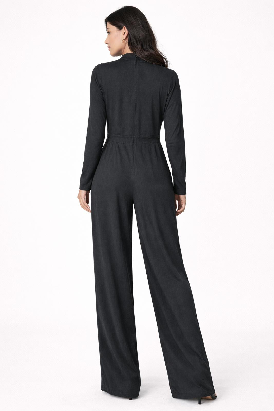 NWT Halara Long Sleeve Wide Leg Jumpsuit Black Size XL