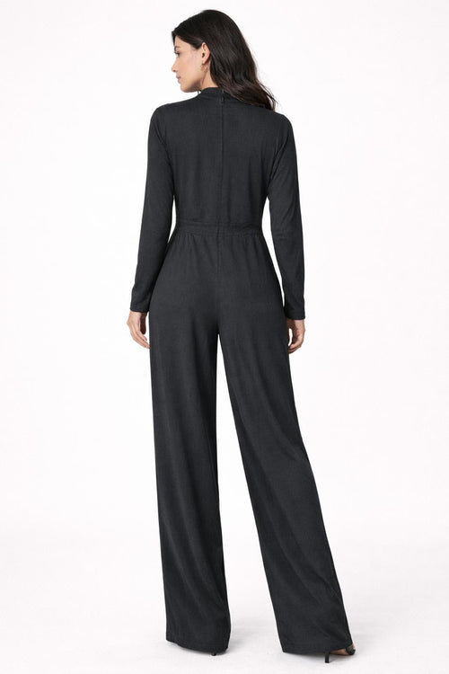 NWT Halara Long Sleeve Wide Leg Jumpsuit Black Size XL