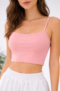 NWT Halara Waffle Knit Crop Bra Tank Pink Size Small