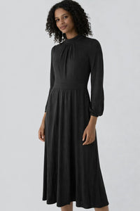 NWT Halara Black Long Sleeve Mock Neck Midi Dress Size XS