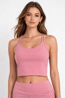 NWT Halara Strappy Back Cropped Athletic Tank Top Pink Size XS