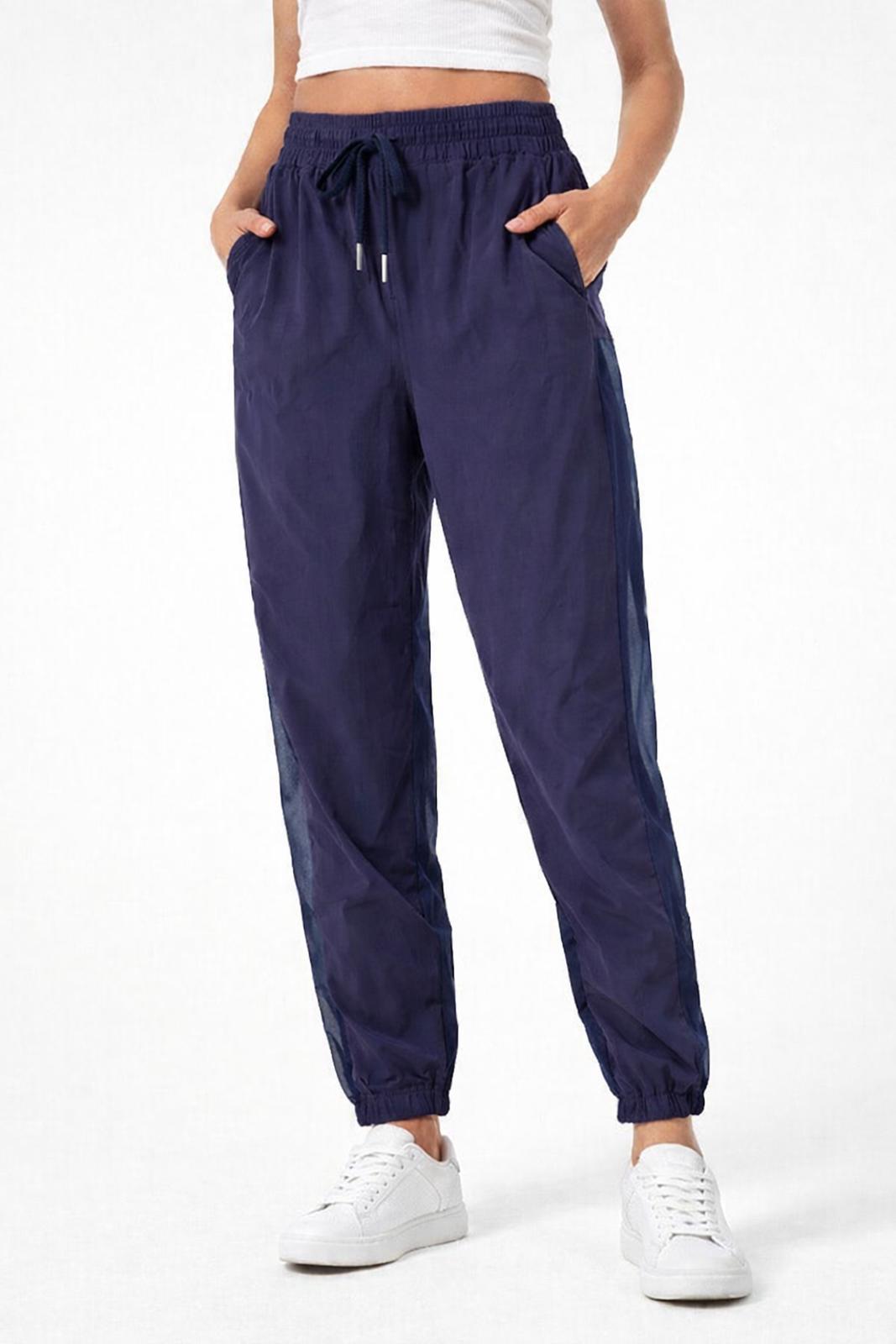 NWT Halara Blue Athletic Jogger Pants Mesh Side Panels Size Small