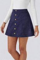 NWT Halara High Waisted 2-in-1 A Line Suede Mini Casual Skirt Blue Size XS