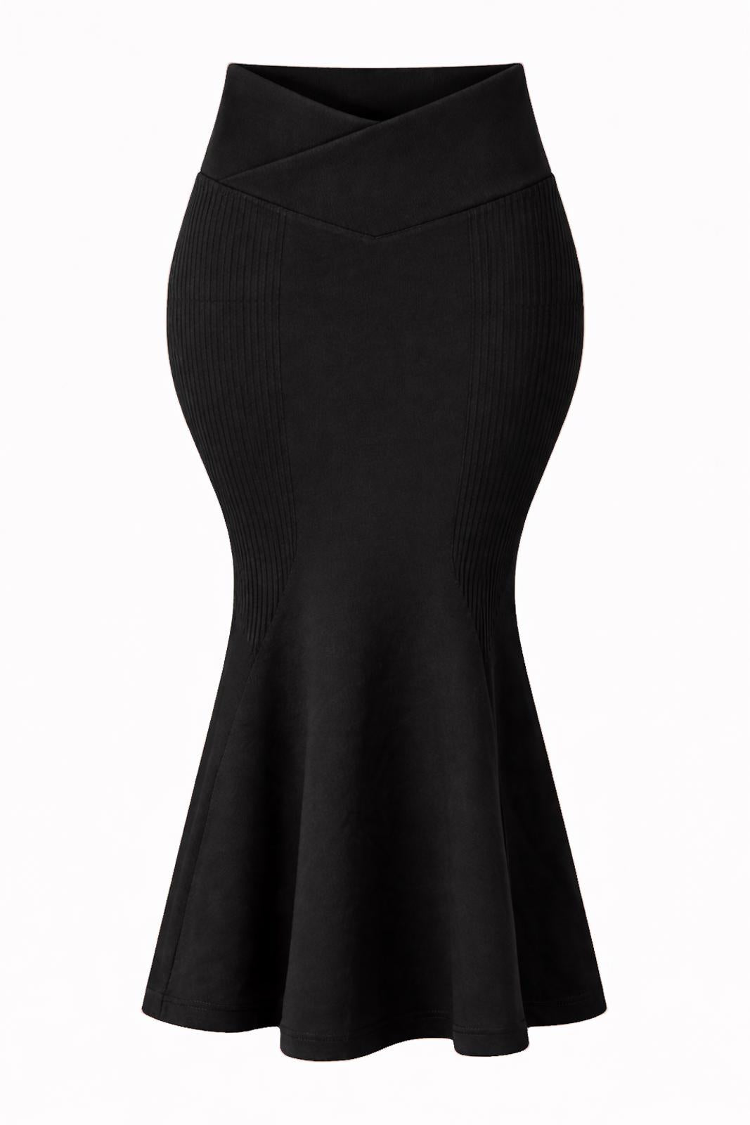 NWT Halara Black Mermaid Body Con Midi Skirt Size XL