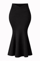 NWT Halara Black Mermaid Body Con Midi Skirt Size XL