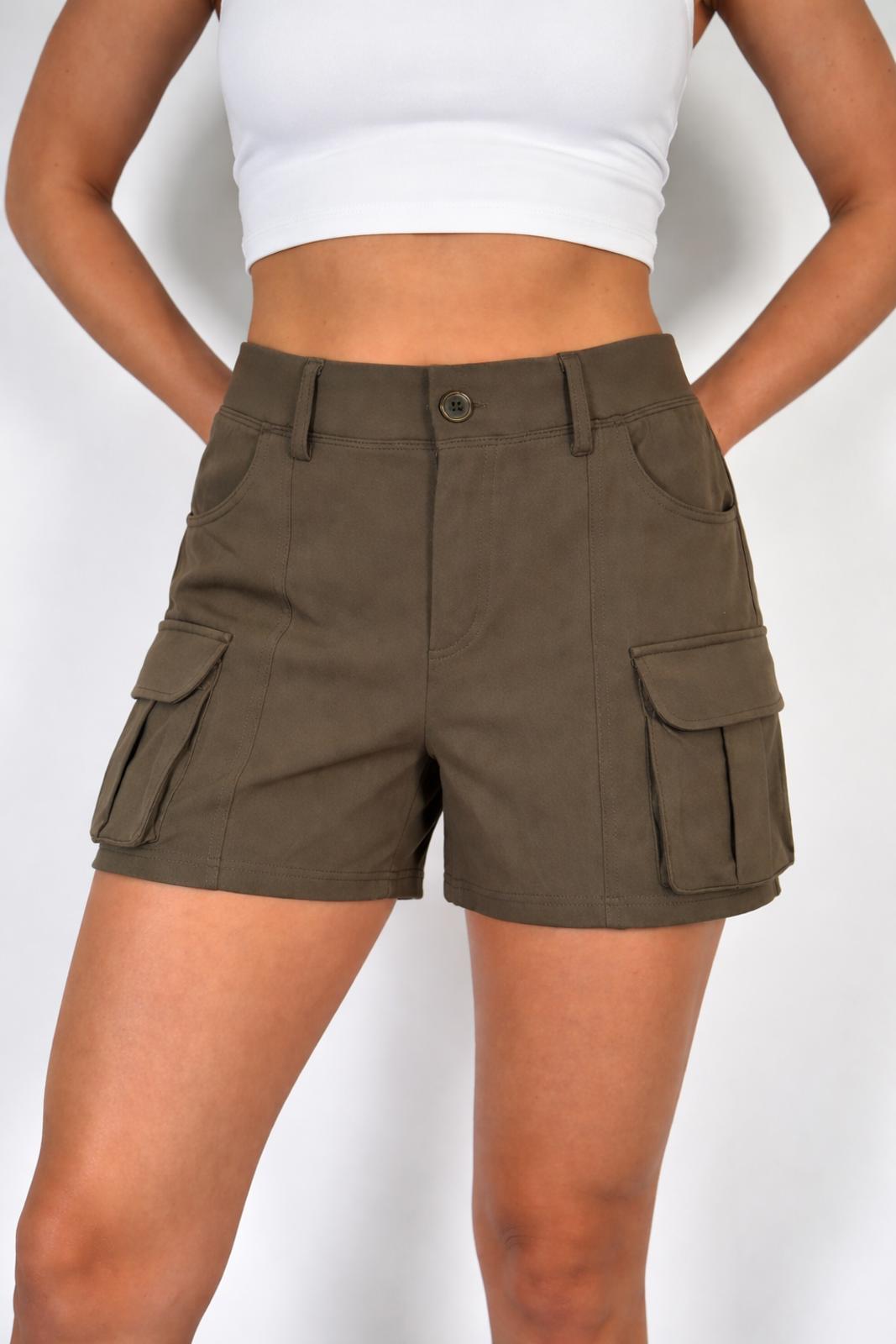 NWT Halara HaloTek Air Cargo Pocket Shorts Brown Stretch Size Large