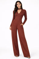 NWT Halara Long Sleeve Choker Neck Wide Leg Jumpsuit Size XS