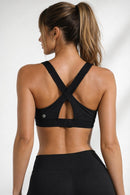 NWT Halara Criss Cross Back Sports Bra Black Size Large